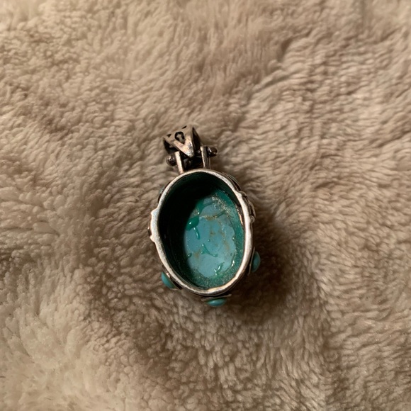 Sterling Silver Genuine Turquoise Pendant - Picture 5 of 6